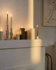 CANDLE, tall, set w/4 - green