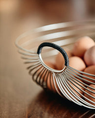 JAIPUR basket w. handles - chrome finish