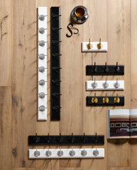 EDGY coat rack, 6 hooks - white w. chrome finish