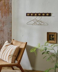 EDGY coat rack, 6 hooks - dark brown
