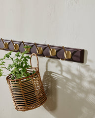 EDGY coat rack, 8 hooks - dark brown