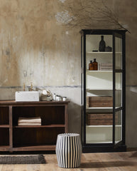 CLASSIC cabinet, single - black/off white