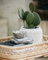 AOBA pot, M, cement - white