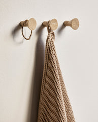 LAKOLK knob, travertine - ivory