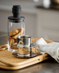 CITREA cup w/ saucer - chrome finish