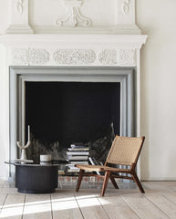 ERIE round coffee table, ø90 cm - black marble top