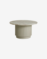 ERIE round coffee table, ø75 cm - ivory marble tabletop