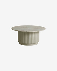 ERIE round coffee table, ø90 cm - ivory marble tabletop
