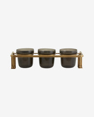 FIDRA storage shelf, black glass