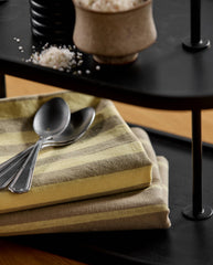 KINU tea towel, striped - yellow/beige