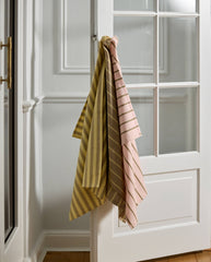 KINU tea towel, striped - yellow/beige