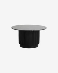 ERIE round coffee table, ø75 cm - black marble top