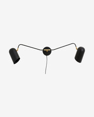 ERIS wall lamp, 2 arms - black