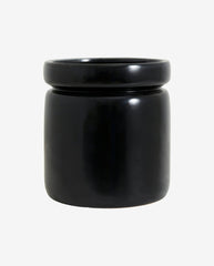 ISA pot, L, shiny black glaze