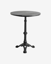 Café table, round w/iron - black marble