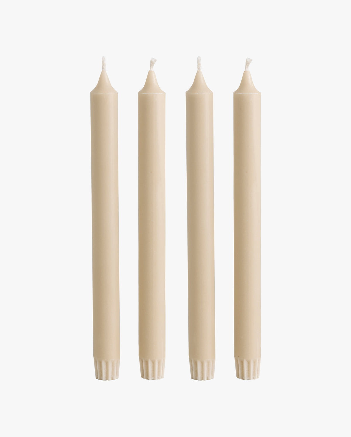 CANDLE, tall, set w/4 - beige