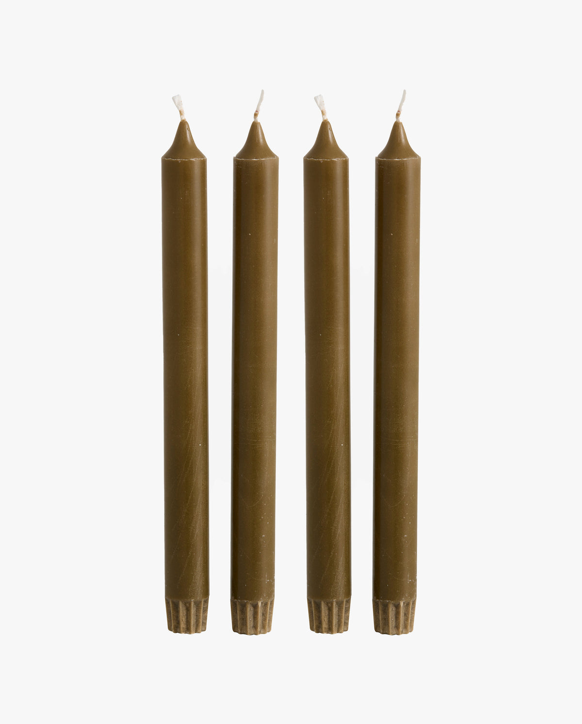 CANDLE, tall, set w/4 - green