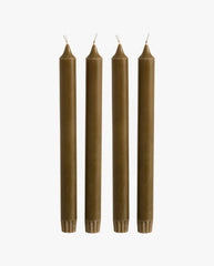 CANDLE, tall, set w/4 - green