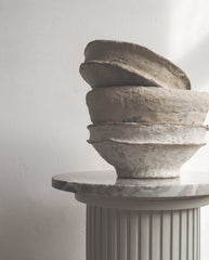 BOWL paper maché, vintage - beige