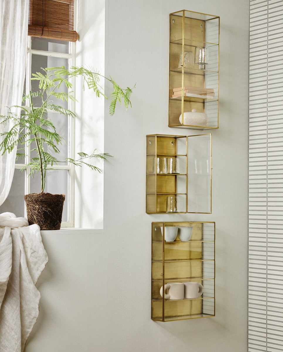 ADA wall cabinet, L, 3 shelves - golden finish