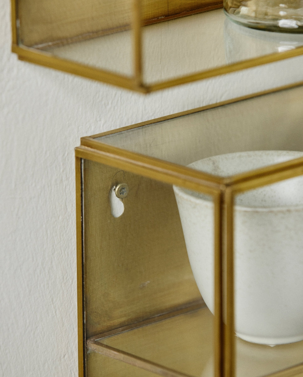 ADA wall cabinet, M, 4 shelves - golden finish