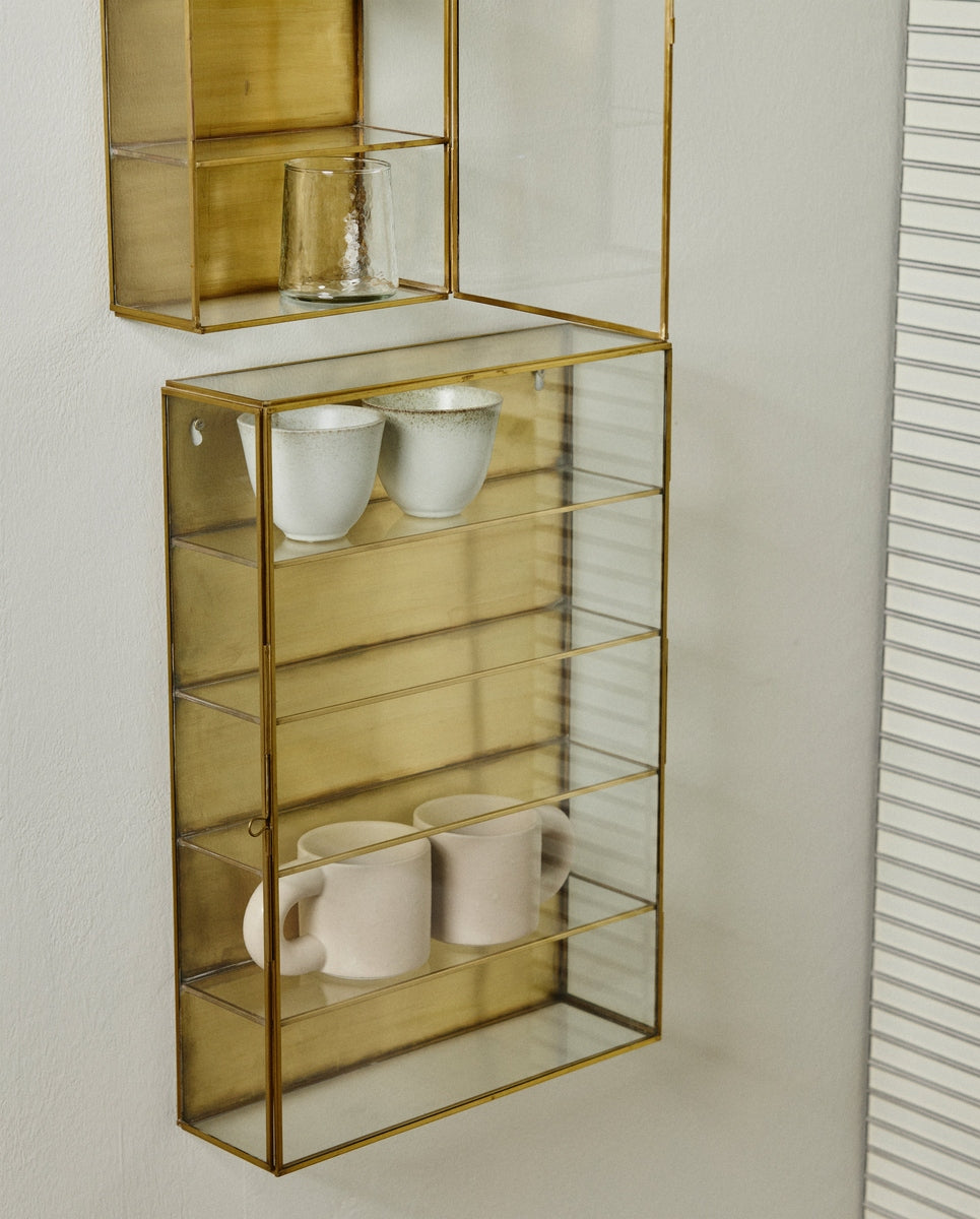 ADA wall cabinet, M, 4 shelves - golden finish