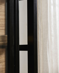 BEI wall cabinet, sliding doors - black