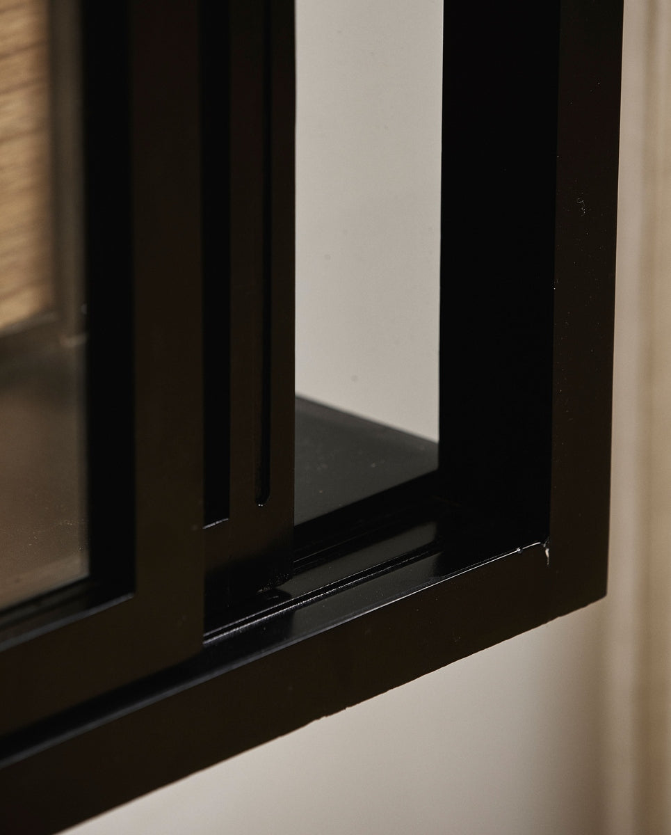 BEI wall cabinet, sliding doors - black
