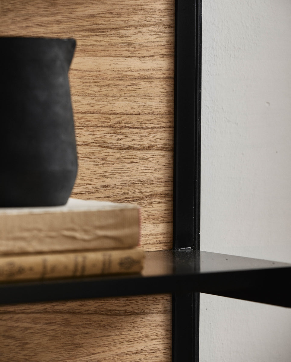 BEI wall cabinet, sliding doors - black