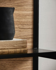 BEI wall cabinet, sliding doors - black