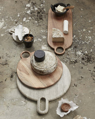 HERBAL serving plate, round - nature
