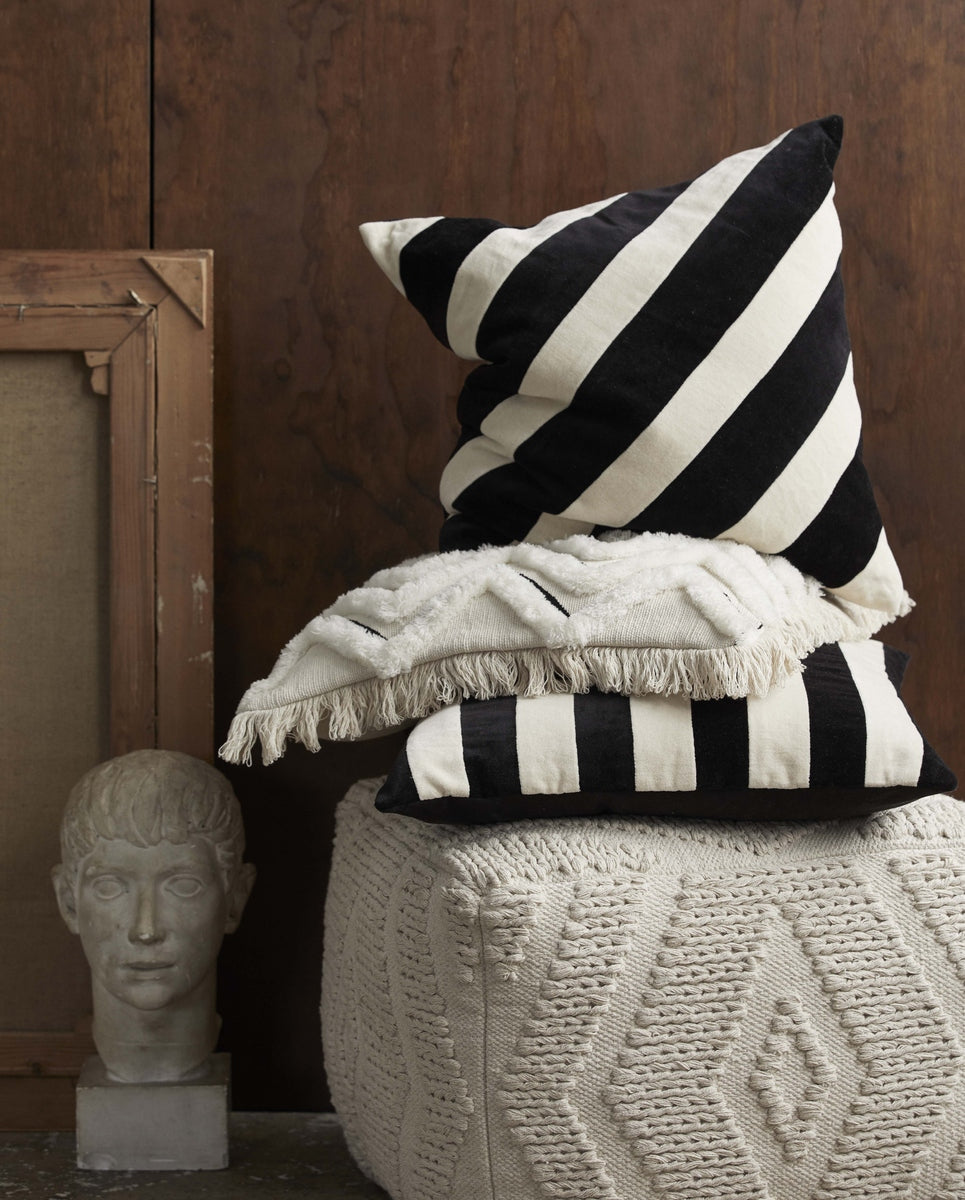ALHENA cushion cover, 48x48 - ivory/black