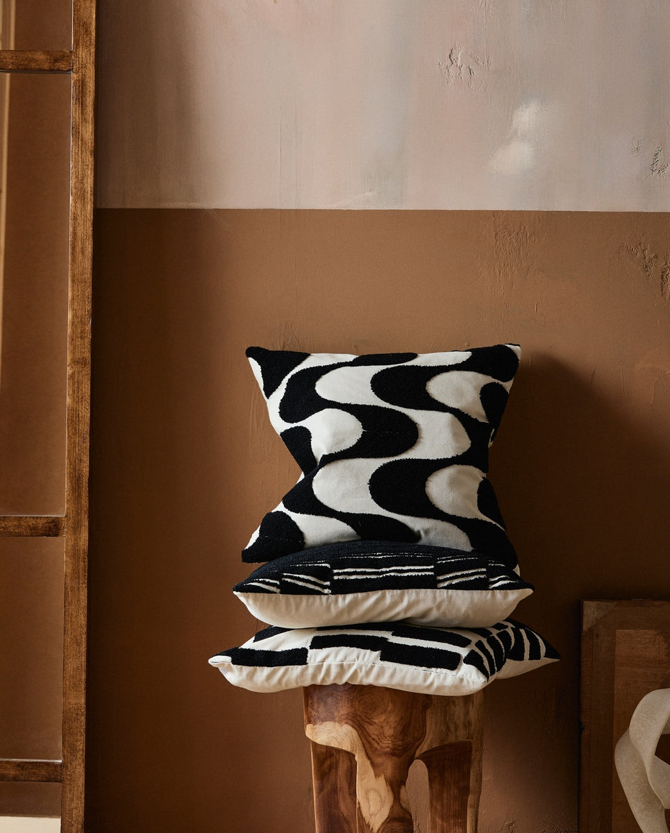 COXA cushion cover - ivory/black