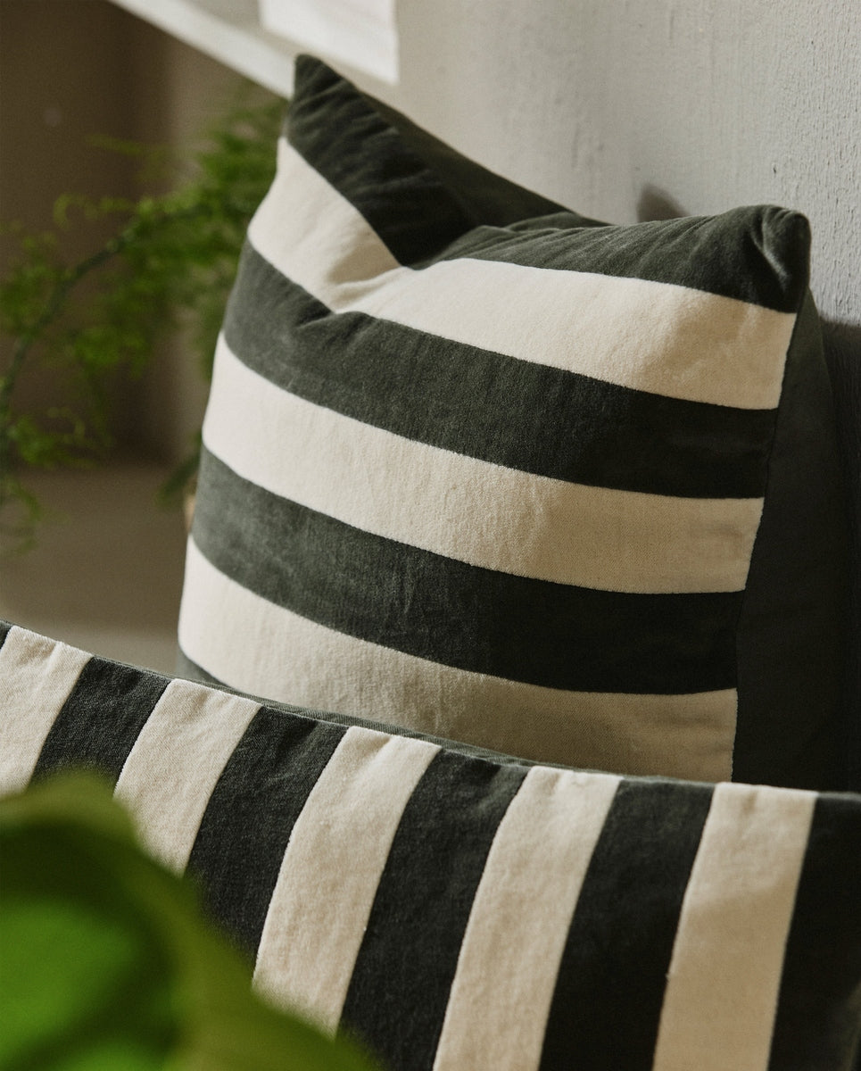 ALHENA cushion cover, 48x48 - ivory/green