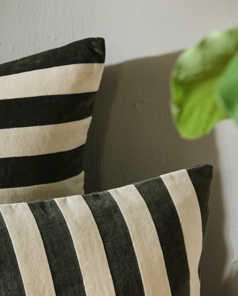 ALHENA cushion cover, 48x68 - ivory/green