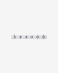 EDGY coat rack, 6 hooks - white w. chrome finish