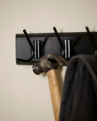 EDGY coat rack, 3 hooks - black w. black finish