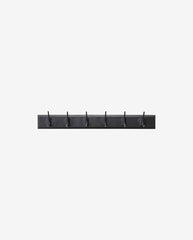 EDGY coat rack, 6 hooks - black w. black finish