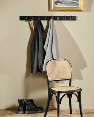 EDGY coat rack, 8 hooks - black w. black finish
