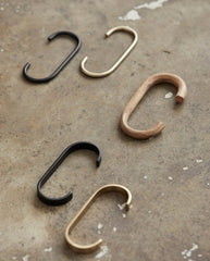 C-hook, flat - brass finish