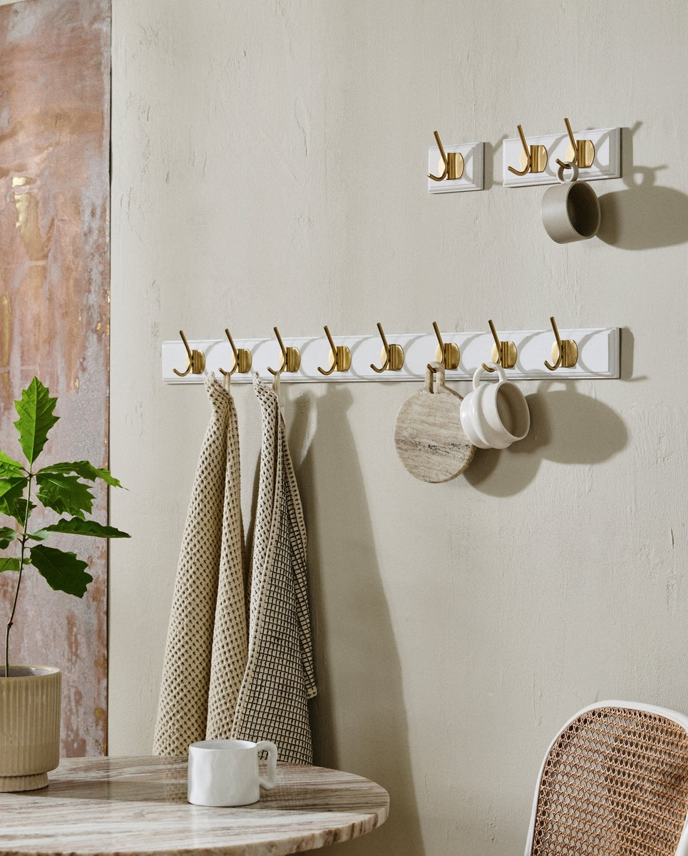 EDGY coat rack, 8 hooks - white