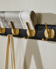 EDGY coat rack, 6 hooks - black