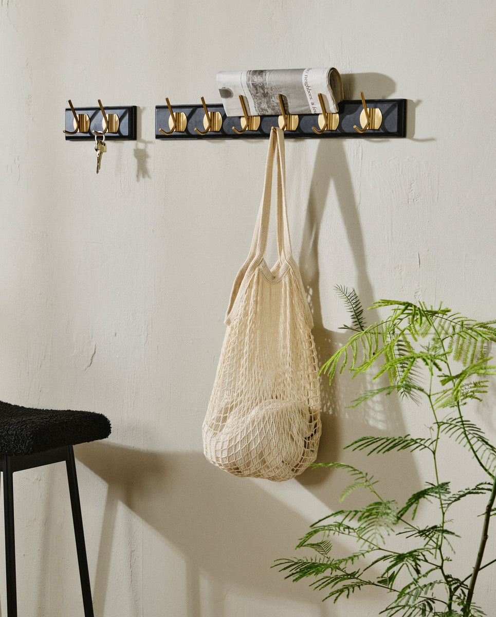 EDGY coat rack, 2 hooks - black
