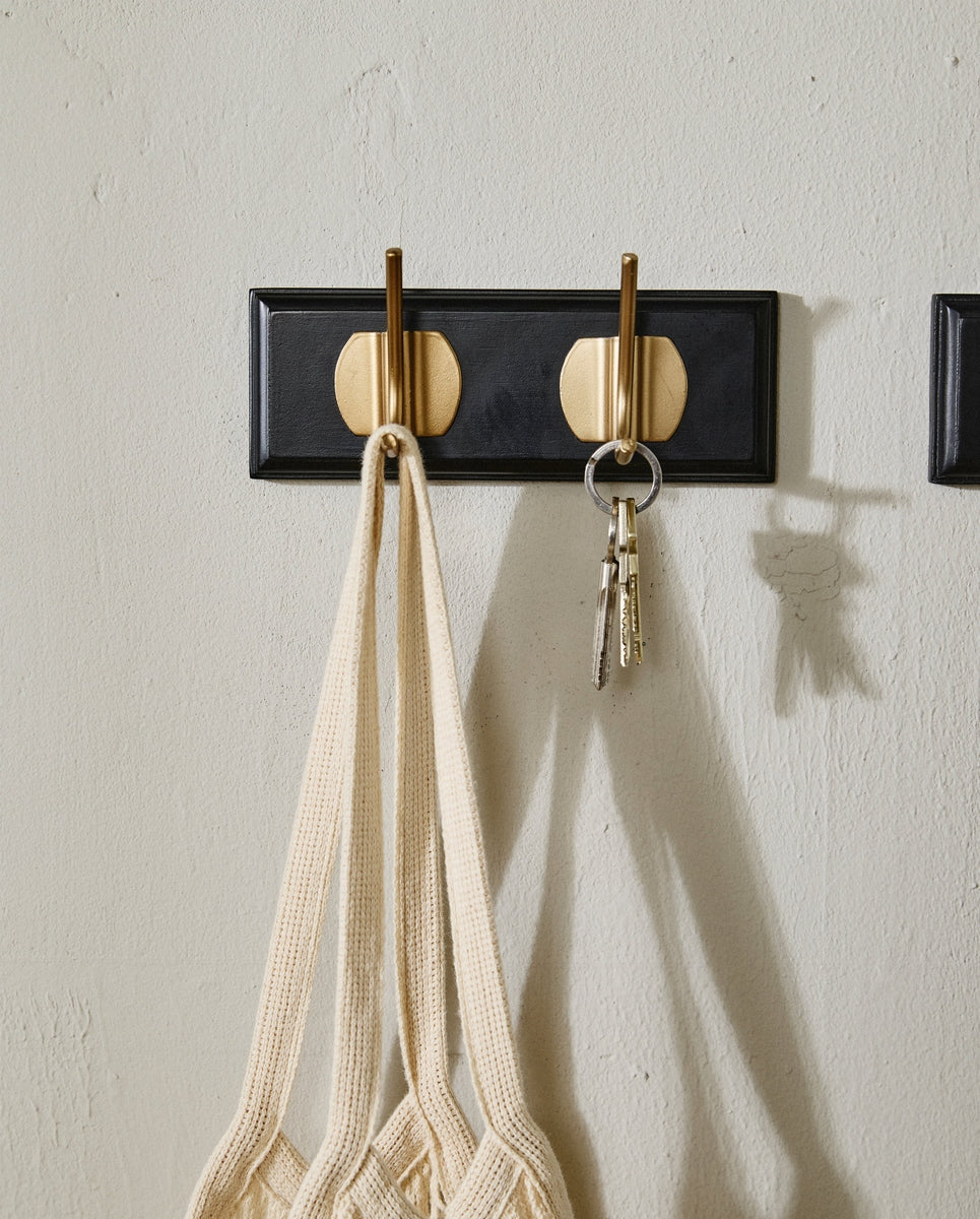 EDGY coat rack, 2 hooks - black