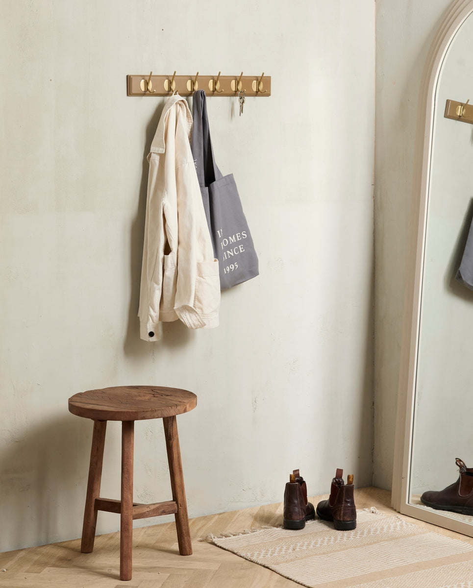 EDGY coat rack, 6 hooks - camel