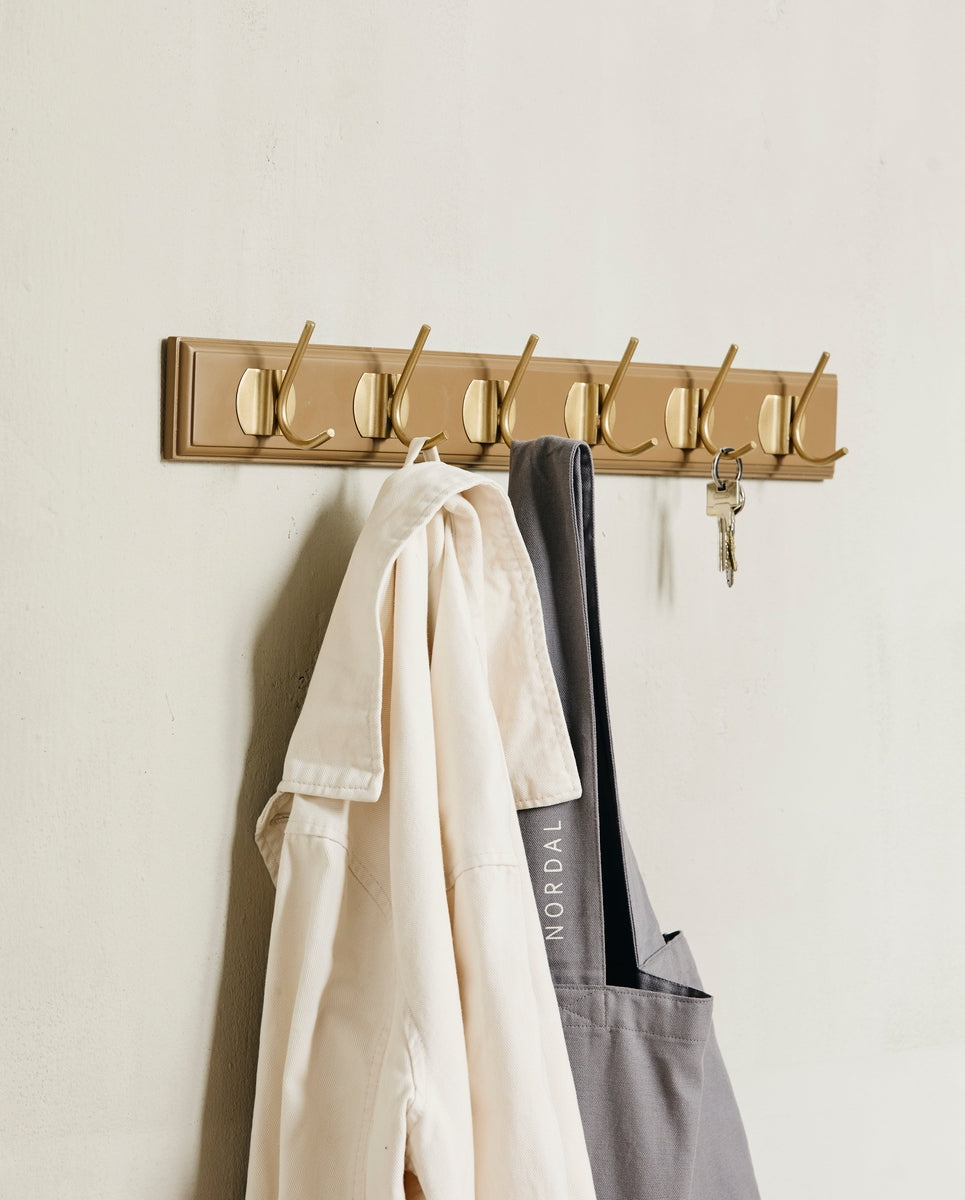 EDGY coat rack, 6 hooks - camel