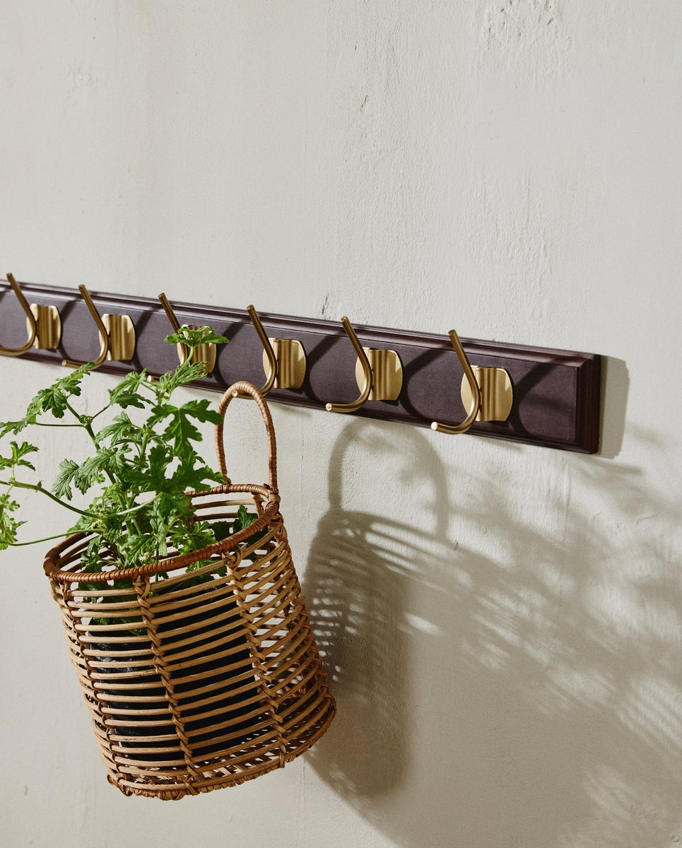 EDGY coat rack, 8 hooks - dark brown