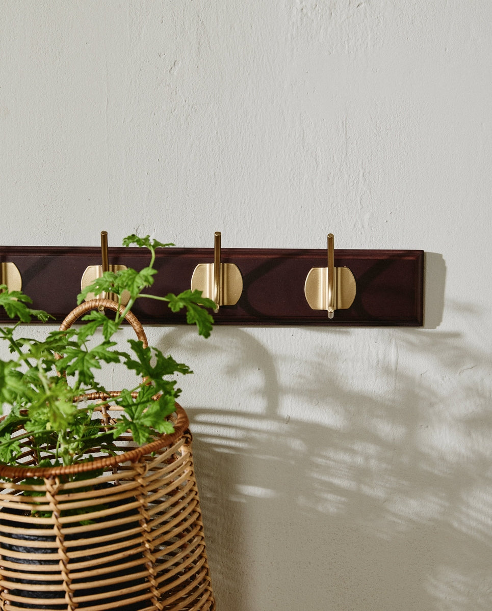 EDGY coat rack, 8 hooks - dark brown