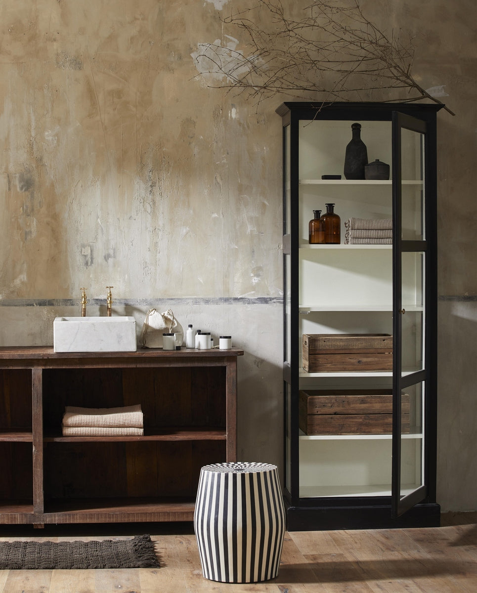 CLASSIC cabinet, single - black/off white