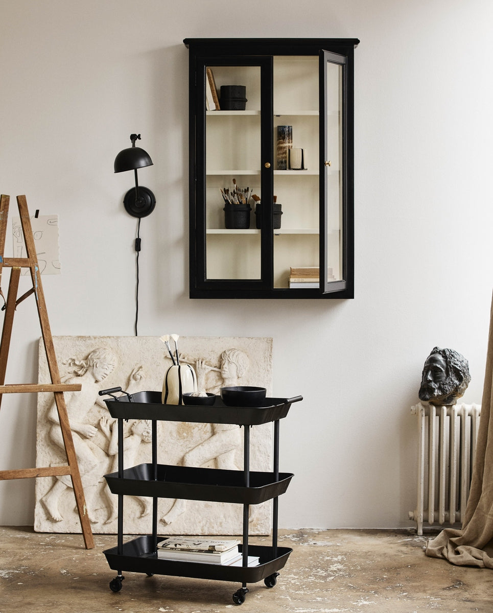 CLASSIC wall cabinet, double - black/off white